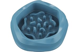 SEPTILLAR Miska dla psa i kota z powolnym karmieniem, mała miska na karmę (Niebieski)