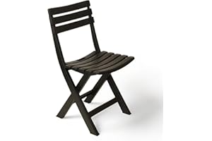 Sunlit Haven Folding Garden Chair, Anthracite - Easy-to-Clean, Lightweight, Durable - Compact Storage with Folding Design - Ideal for Patios, Gardens, Small Spaces