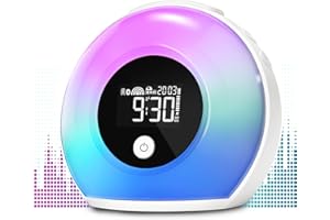 Uplayteck Réveils avec Lumière et Bluetooth, Réveil Lumineux pour Enfants, 4 Niveaux de Luminosité et Lumière Colorée, Réveil Numérique pour les Enfants, les Adolescents et la Chambre à Coucher