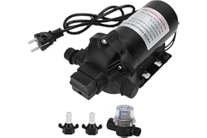KIMISS Pompe à diaphragme d'eau de 220 V, 11,3 LPM, 50 PSI, pompe à membrane de pression d'eau industrielle pour voiture, caravane, yacht, bateau marin