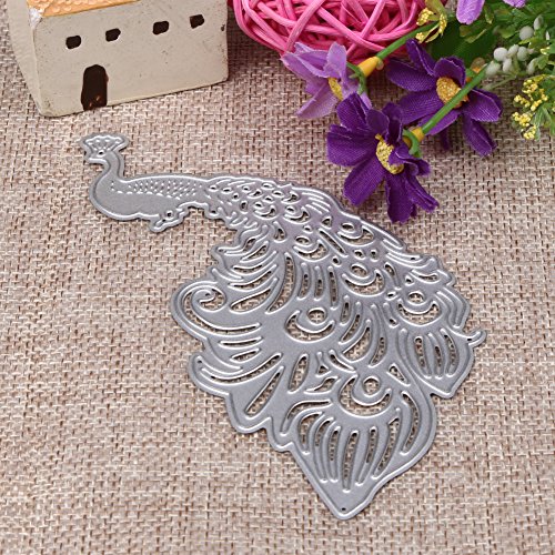 Amazingdeal365 Pfau Metall Form Schablonen Schneiden DIY Dekor Sammelalbum Karten Buchzeichen Lesezeichen als Geschenk für Freunde Geburtstag Kinder,Kindergarten Hobby Schule Handarbeit Unterricht usw. Ein tolles Geschenk! - 2