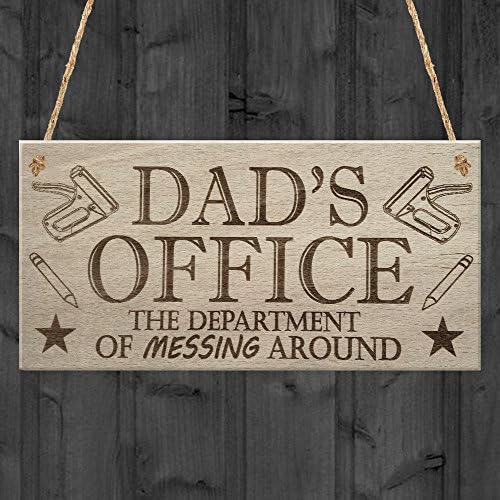 RED OCEANDad's Office The Department Of Messing Around Funny Novelty Father's Day Man Cave Hanging Plaque Shed Gift Sign
