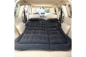 AMTANG Materasso ad aria per auto, gonfiabile per auto, grande materasso per SUV, lettino da campeggio, per bambini, adulti, SUV, gonfiabile con pompa per sedile posteriore dell'automobile