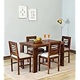 Aasliya™ Solid Sheesham Wood 4 Seater Dining Table | Space Saving Dinning Table Set with 4 Chairs for Home & Office | Wooden Kitchen Dinner Table (Teak Finish)