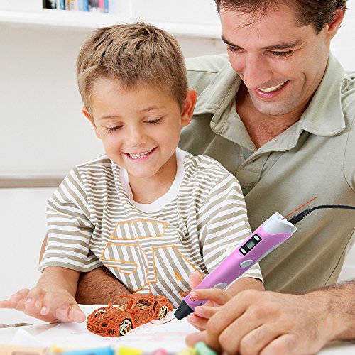 3D Stift,Colourstone Intelligent Pen Druck 3D Display LED Mit Fuß Perle Stift und Filamente für die Schaffung und die Malerei Doodling,großes Geschenk für die Malerei Lovers 3D Pen(Pink) - 7