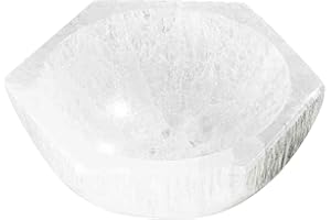 NKlaus Ciotola per selenite esagonale, 10 x 8,5 cm, realizzata a mano, lucida, per la pulizia e la ricarica di gioielli e pietre preziose, ideale per la decorazione e la meditazione