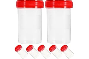 Ueetek Contenitori per campioni, 20 pezzi, pratici contenitori per urina, in plastica, da 60 ml, sterili, senza etichetta, per uso medico di laboratorio, colore casuale