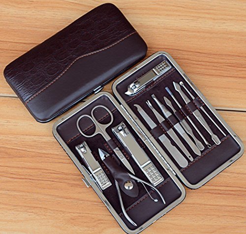 Hifina 12-teiliges Nagelset/ Maniküre Pediküre Set/ Nagelknipser Set/ Maniküreset / Nagelpflegeset einschließen Nagelzange, Nagelknipser, Nagelschere, Pinzette etc. - 6
