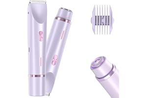 HBSFBH Rasoio elettrico da donna 2 in 1, Indolore Rasoio Parti Intime Donna, Rasoio elettrico a doppia testa per donna, Rasoio Donna Inguine IPX7 Impermeabile, Rasoio Elettrico Donna, per corpo, viso (Viola)