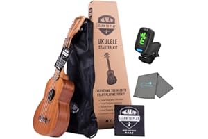 Kala Learn To Play Ukelele Starter Kit con bolsa de mano, App & Book Bundle incluye Kala Tuner y Lumintrail Paño de pulido