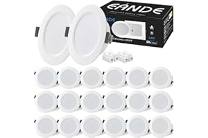 Eande 20x Faretti LED da Incasso per Cartongesso 9W Bianco Naturale 4000K Spot da Soffitto Ultrasottili Faretti Incasso da Interno 900LM Downlight LED Equivalenti a 90W, Foro Incasso 115mm – 120mm