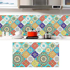 FSFTTRAD Polyvinyl Chloride Self Adhesive Oil Proof Waterproof Heat-Resistant Removable Tile, Wall Sticker (78.7 x 17.7Inch)