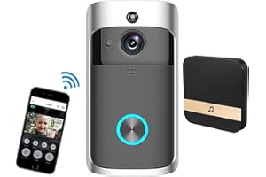 CONBLOM Videoportero con cámara con timbre y timbre de puerta inteligente inalámbrico con almacenamiento en la nube gratuito, timbre de puerta inalámbrico con wifi, videoportero inteligente