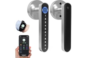 Eseesmart Fingerprint Door Lock, Smart Door Handle Locks with Code App Control, Biometric Electronic Digital Keypad Bluetooth Lock Door for Bedroom Front Door Home Office Apartment