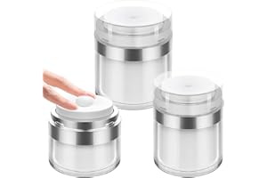 Hanyousheng 3 Stück Creme Spender, 15/30/50 ML Pumpspender Creme, Airless Pumpspender, Creme Behälter, Pumpspender, Creme Behälter zum Drücken, für Creme, Lotion für Reise Home Verwendung