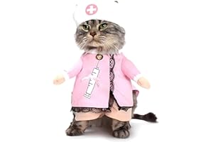 NACOCO Gatto del Cane Pet Costume da Infermiera Infermiera Abbigliamento Halloween Jeans Outfit Abbigliamento(infermiera, M)