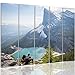Produktbild Feeby Leinwandbild - 5 Teile - Bilder Wand Bild Wandbilder Kunstdruck XXL, 5-Teilig, Typ C, 300x140 cm, Berge, Natur, Blau