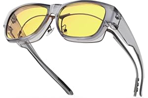 Goiteia lunettes de conduite de nuit adaptées, Anti-éblouissement efficace des phares venant en sens inverse, ultra léger，Protection UV 400 polarisée