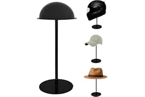 TINGSING Acrylic Hat Display Stands, 16'' Black Hat Holder Stand, Countertop Domed Cap Rack with Brim, Cowboy Hats Holder, Baseball Caps Racks Wig Head Counter Holders for Closet Vendors Salons