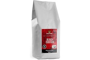 BROWN BEAR Black Mamba High Caffeine Robusta Blend ziarna kawy, nasza najsilniejsza kawa w historii, brązowy niedźwiedź, bardzo mocny ciemny pieczeń, moc 5, 1 kg, nadaje się do wszystkich ekspresów do kawy