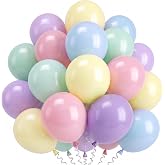 Pastel Birthday Balloons, 100pcs Pastel Balloons with Pink Balloon Blue Yellow Green and Lilac, Helium for Balloon Birthday C
