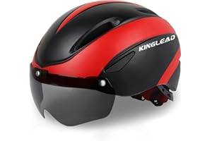 KINGLEAD Casco Bici Hombre, Casco Bici Mujer, Casco Bici MTB con Visera Magnetica Extraible Ultra Light Transpirable Helmet, Casco Bici Ajustable