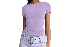 KUKEYIEE Maglietta di Base Slim Fit Top Manica Corta Y2K Top TikTok Influence Crop Top Club Party Streetwear