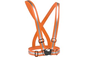 EAZY CASE Gurt Reflektorweste, durchgehende, elastische Reflektorsteifen, flexibel einstellbar, Warnweste mit Reflektoren, reflektierende Weste, ideal zur Erhöhung der Sichtbarkeit, Orange