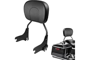 PBYMT Sissy bar noir à démontage rapide, dossier passager amovible compatible Harley Davidson Touring Street Glide, Road Glide, Road King, Electra Glide, Ultra Limited 1997–2008