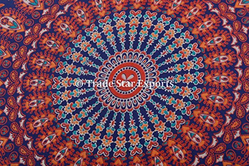 Groß Rund Mandala Kopfkissen 81,3 cm Indischen Boden Kissen, dekorativer Überwurf-, Roundie Pouf Polsterhocker, Boho kissenrollen, POM POM Außenkissenbezug - 2