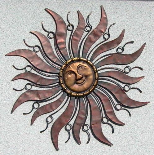 Wandhänger Wandschmuck Sonne aus Metall 96 cm