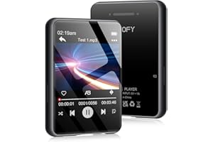 SWOFY Lecteur MP3 32 Go avec Bluetooth 5.0, Lecteur MP3 et MP4 à écran Tactile 2,4 '' avec Radio FM, enregistreur, Haut-Parleur intégré pour Marcher et