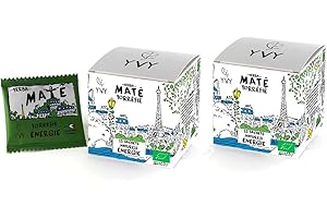 YVY MATÉ Yerba Mate Torréfié Bio Grand Cru | Lot de 2 boîtes de sachets de thé maté naturels | Maté Bio Non Fumé, Sans Tige, Sans Poussière | Boisson énergisante pour remplacer le café