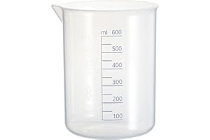 Vitlab Polypropylen Griffinbecher, Hohe Form, Graduiert, Transparent, 600mL Kapazität, Höhe 126.5mm