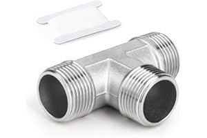 ERGAOBOY 1 pièces en acier inoxydable 304 3/4" BSP mâle en forme de T à 3 voies pour eau/huile/gaz