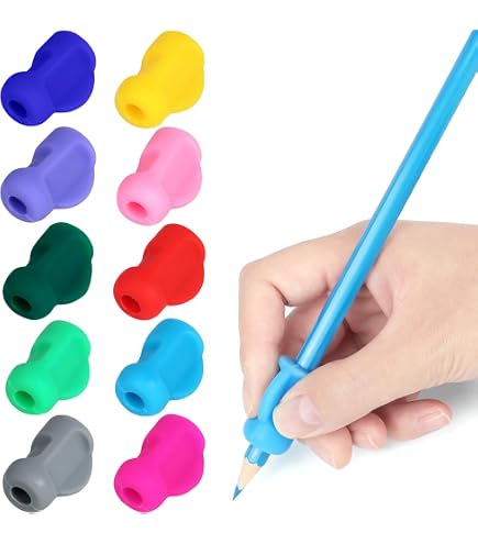 24 Poignées Silicone Pour Crayon – Aide Écriture Enfant Ergonomique, Anti-Fatigue Pour Droitier Et Gaucher, Couleurs Aléatoires