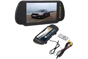 SXHLSELLER 7 Inches Car Auto Monitor Rear View Mirror LCD Screen HD 800x480, DC9V-DC26V Universal for Truck Monitor for Rear View Camera Compatible with PAL/NTSC