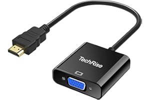 TechRise HDMI auf VGA, Vergoldeter High-Speed 1080P Active HDTV HDMI auf VGA Adapter Konverter Stecker auf Buchse mit 3.5mm Audio und Micro-USB-Kabel, HDMI Adapter für Laptop, PC, MacBook und mehr