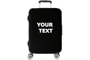 Personalised Housses de Valise De Bagage Voyager Couverture Imprimé pour Protecteur de Valise Étui Élastique Noir Vortre Texte Ici 23"- 26" M [083]