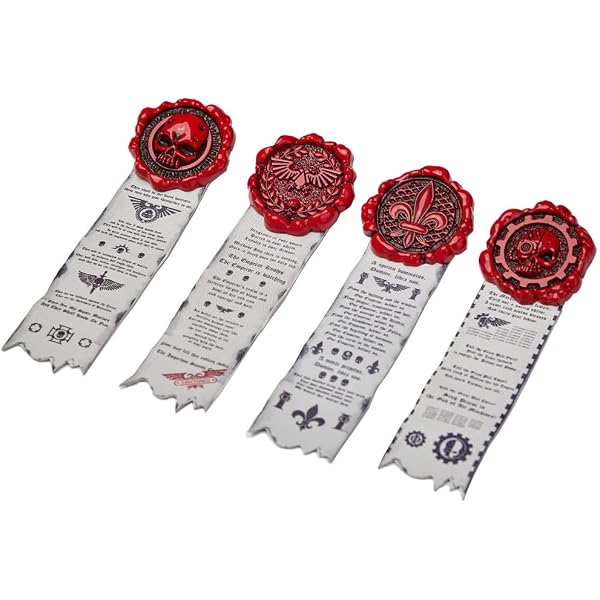 Starforged Warhammer 40K Purity Seals Salamanders & Deathwatch White Scars 2024-Deathwatch, Alloy Steel Leather, no gemstone