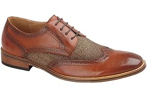 Goor Daniel Mens Lace Up Brogue Gibson Shoe Tan UK