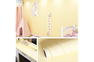 Livelynine Vinilo Amarillo Mate Papel Pintado Infantil Niño Niña Papel Adhesivo Para Muebles Infantiles Vinilos Para puertas de armario Papel Pintado Autoadhesivo Papel Adhesivo Colores 40CMX200CM