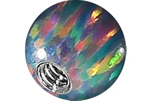 PIERCINGLINE Universelle Schraubkugel mit Innengewinde | SYNTHETISCHER OPAL | Piercing Aufsätze Kugel Ersatz | Farb & Größenauswahl