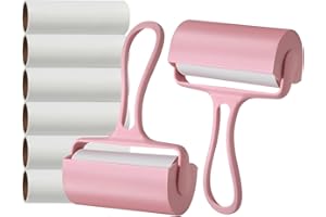 PetFizz Lint Roller & Refill Sets, 2 Lint Rollers + 6 Replacements 480 Sheets, Sticky Lint Roller for Clothes, Pet Hair Remover for Cat, Dog, Dust and Hair on Carpets, Sofas, Cars