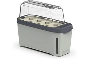 GUSTA GARDEN Harry Herbs – Maceta 4 en 1 para cultivo – microgreens – hidroponía – depósito de agua integrado con sistema de riego – Incluye indicador de nivel de agua – interior y exterior – gris claro con