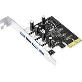 VegGieg PCI-E Express 4 Port USB 3.0 Hub Multiplexer Card