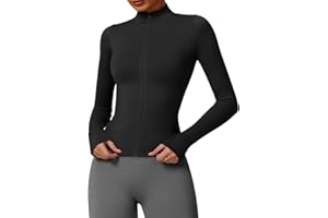 JN JANPRINT Women's Gym Long Sleeve Tops Running Jackets Zip Up Lightweight Stretchy Athletic Yoga Tops