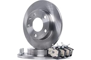 RIDEX Kit de discos de freno y pastillas 3405B1060 Eje trasero Chapa antichirridos macizo