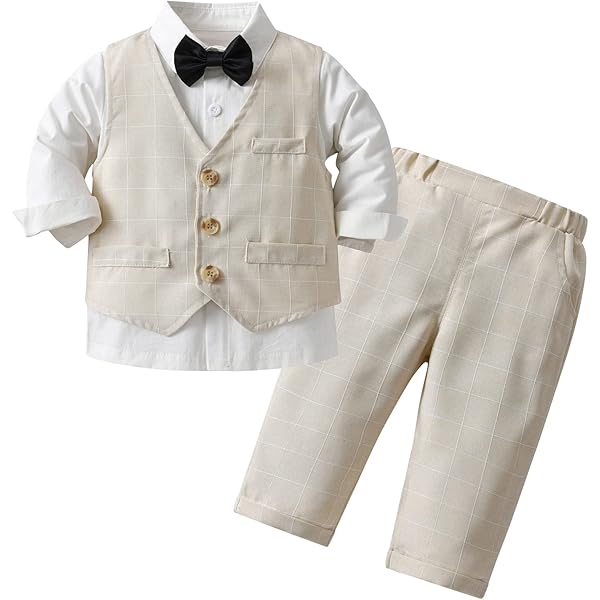 Completo Elegante Bambino 4 Pezzi | Camicia, Gilet, Papillon E Pantaloni Per Matrimoni E Feste - Foto 11