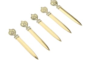 Huairdum 5 ST Vintage Brevöppnare, Eleganta blad- och Blommönster Kuvertöppnare Av Zinklegering i Metall, öppningsverktyg med Spetsiga Spetsar, Perfekt för Hem, Skola och kontor.